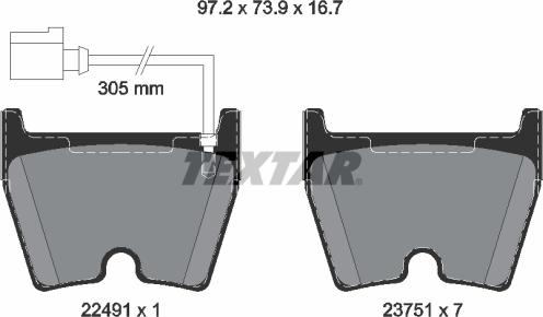 Textar 2249101 - Set placute frana,frana disc aaoparts.ro