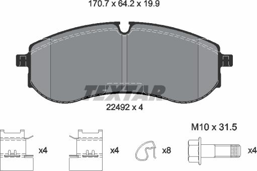 Textar 2249201 - Set placute frana,frana disc aaoparts.ro