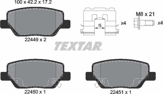 Textar 2244901 - Set placute frana,frana disc aaoparts.ro