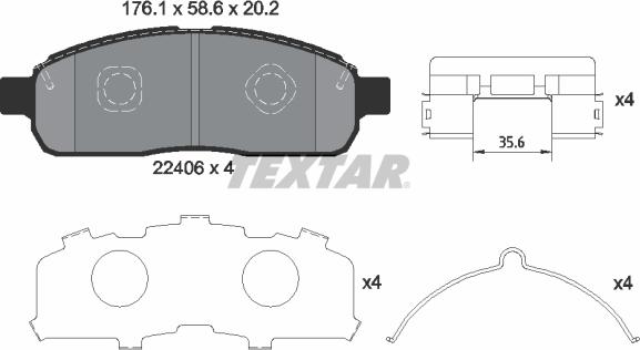 Textar 2240601 - Set placute frana,frana disc aaoparts.ro