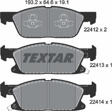 Textar 2241201 - Set placute frana,frana disc aaoparts.ro