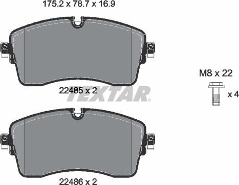 Textar 2248501 - Set placute frana,frana disc aaoparts.ro