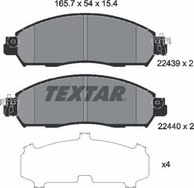 Textar 2243903 - Set placute frana,frana disc aaoparts.ro