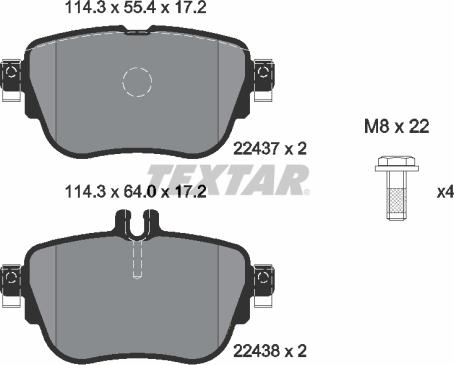 Textar 2243701 - Set placute frana,frana disc aaoparts.ro