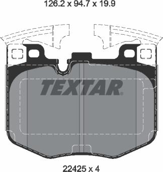 Textar 2242501 - Set placute frana,frana disc aaoparts.ro