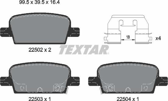 Textar 2250201 - Set placute frana,frana disc aaoparts.ro