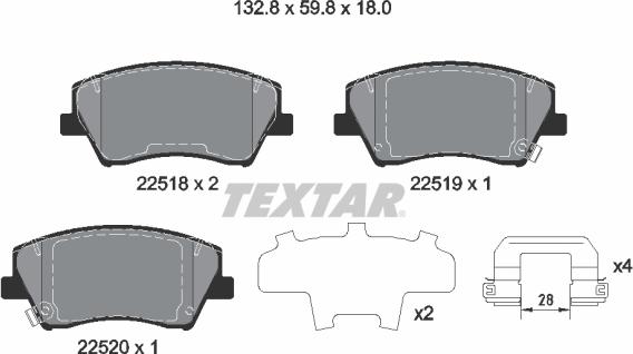 Textar 2251801 - Set placute frana,frana disc aaoparts.ro