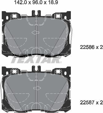 Textar 2258601 - Set placute frana,frana disc aaoparts.ro