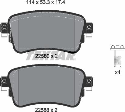 Textar 2258801 - Set placute frana,frana disc aaoparts.ro