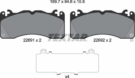 Textar 2269101 - Set placute frana,frana disc aaoparts.ro