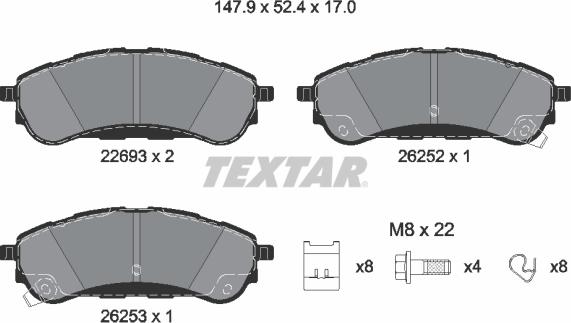 Textar 2269301 - Set placute frana,frana disc aaoparts.ro