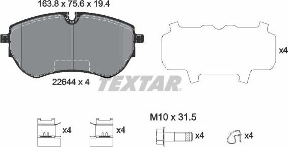 Textar 2264401 - Set placute frana,frana disc aaoparts.ro