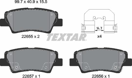 Textar 2265501 - Set placute frana,frana disc aaoparts.ro