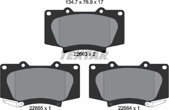 Textar 2266301 - Set placute frana,frana disc aaoparts.ro