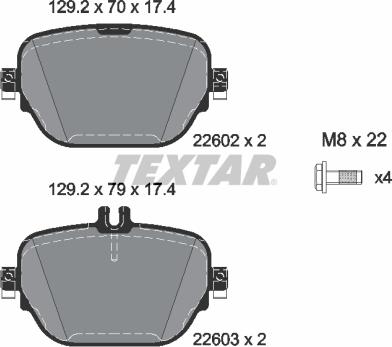 Textar 2260201 - Set placute frana,frana disc aaoparts.ro