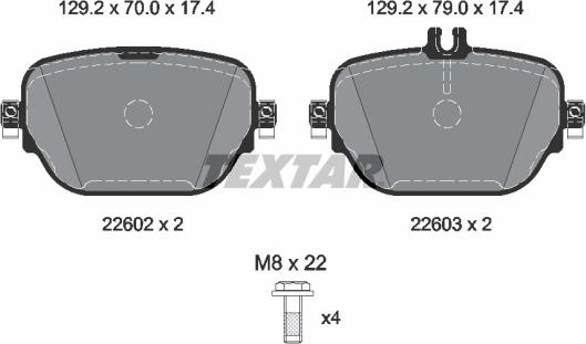 Textar 2260203 - Set placute frana,frana disc aaoparts.ro