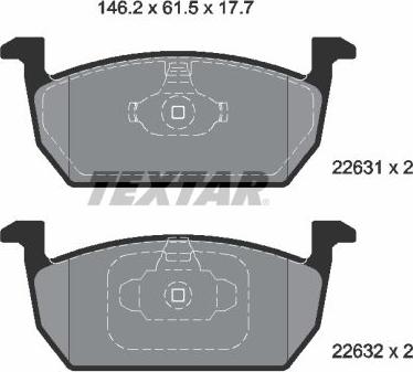 Textar 2263101 - Set placute frana,frana disc aaoparts.ro