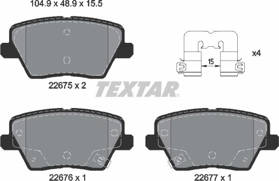 Textar 2267501 - Set placute frana,frana disc aaoparts.ro