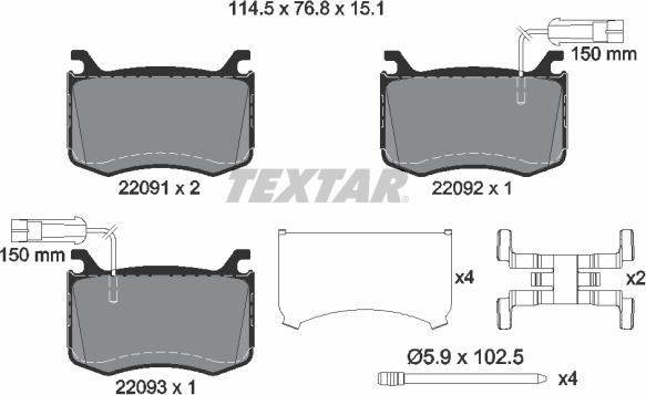 Textar 2209101 - Set placute frana,frana disc aaoparts.ro