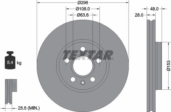Textar 92287505 - Disc frana aaoparts.ro