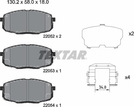 Textar 2205203 - Set placute frana,frana disc aaoparts.ro