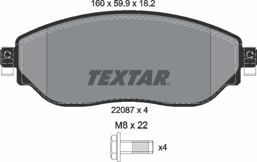 Textar 2208701 - Set placute frana,frana disc aaoparts.ro