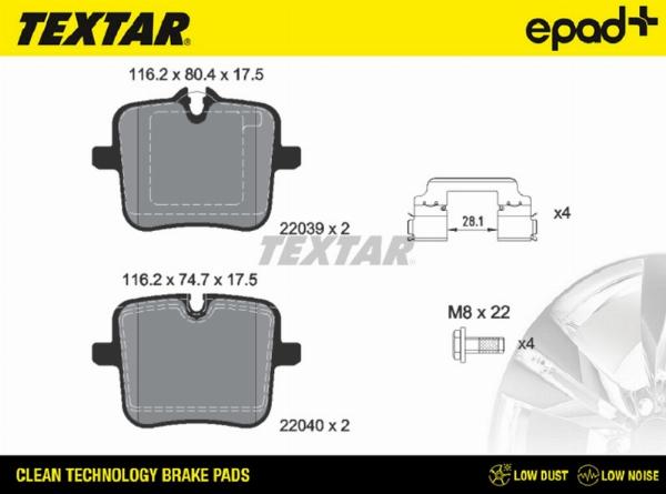 Textar 2203901CP - Set placute frana,frana disc aaoparts.ro