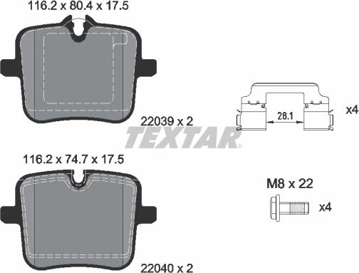 Textar 2203901 - Set placute frana,frana disc aaoparts.ro