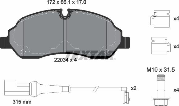 Textar 2203401 - Set placute frana,frana disc aaoparts.ro