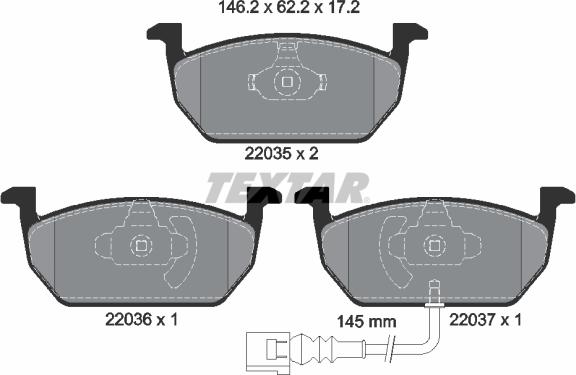 Textar 2203501 - Set placute frana,frana disc aaoparts.ro