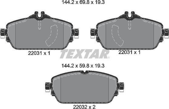 Textar 2203101 - Set placute frana,frana disc aaoparts.ro