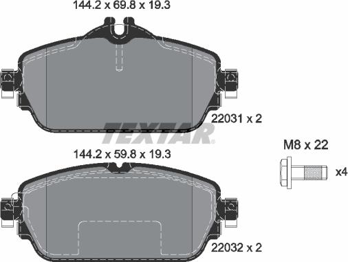 Textar 2203102 - Set placute frana,frana disc aaoparts.ro