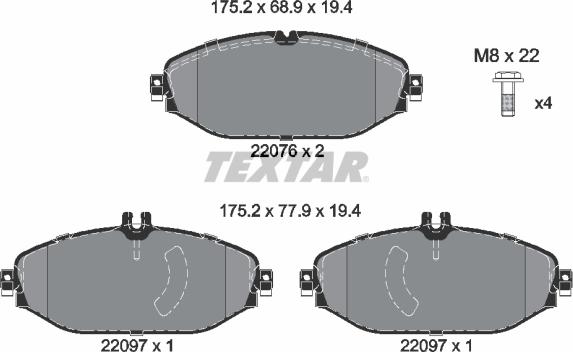 Textar 2207601 - Set placute frana,frana disc aaoparts.ro