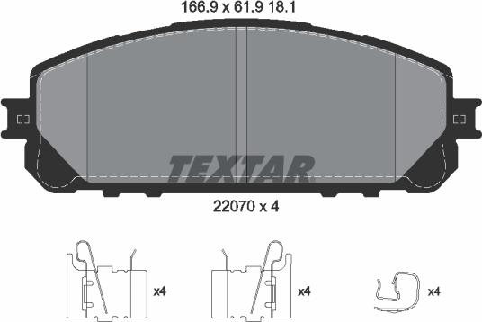 Textar 2207001 - Set placute frana,frana disc aaoparts.ro