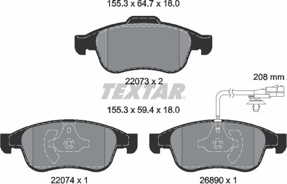 Textar 2207301 - Set placute frana,frana disc aaoparts.ro