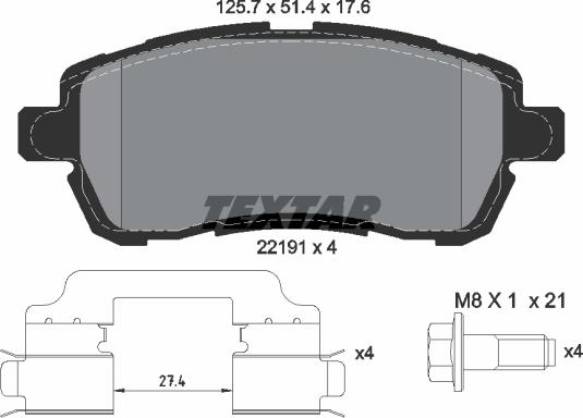 Textar 2219103 - Set placute frana,frana disc aaoparts.ro