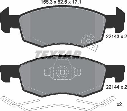 Textar 2214301 - Set placute frana,frana disc aaoparts.ro