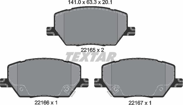 Textar 2216501 - Set placute frana,frana disc aaoparts.ro