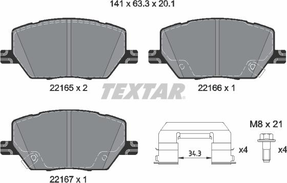 Textar 2216503 - Set placute frana,frana disc aaoparts.ro