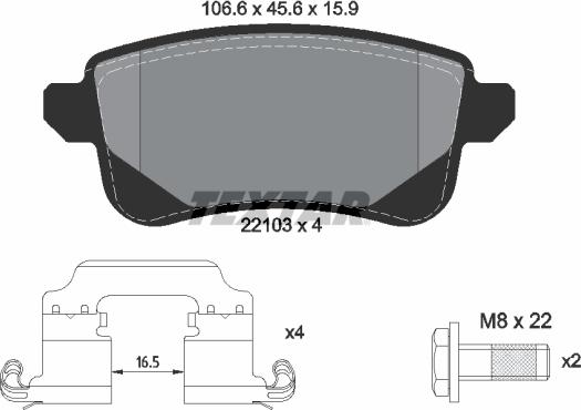 Textar 2210301 - Set placute frana,frana disc aaoparts.ro