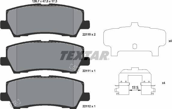 Textar 2211001 - Set placute frana,frana disc aaoparts.ro