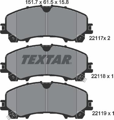 Textar 2211701 - Set placute frana,frana disc aaoparts.ro