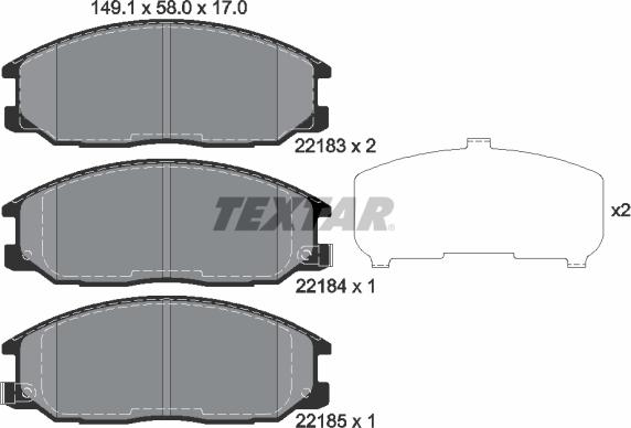 Textar 2218301 - Set placute frana,frana disc aaoparts.ro