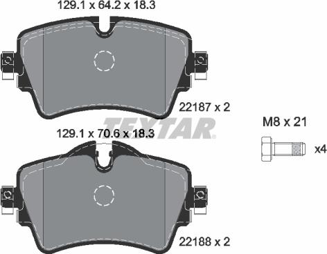 Textar 2218701 - Set placute frana,frana disc aaoparts.ro