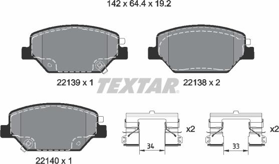 Textar 2213901 - Set placute frana,frana disc aaoparts.ro