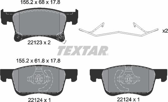 Textar 2212301 - Set placute frana,frana disc aaoparts.ro