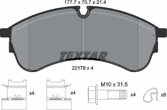 Textar 2217801 - Set placute frana,frana disc aaoparts.ro