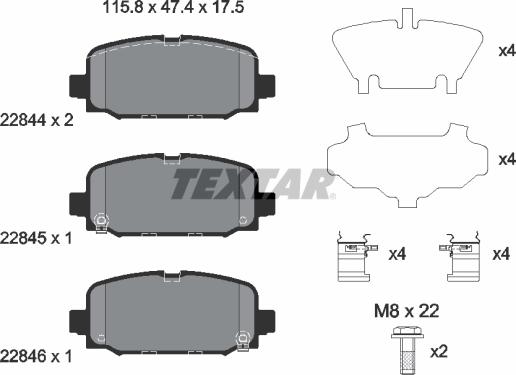 Textar 2284401 - Set placute frana,frana disc aaoparts.ro