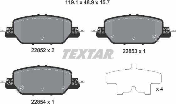 Textar 2285201 - Set placute frana,frana disc aaoparts.ro