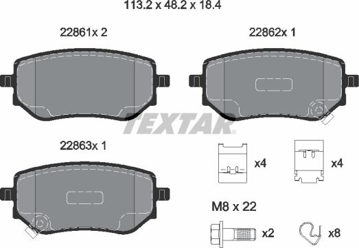 Textar 2286101 - Set placute frana,frana disc aaoparts.ro